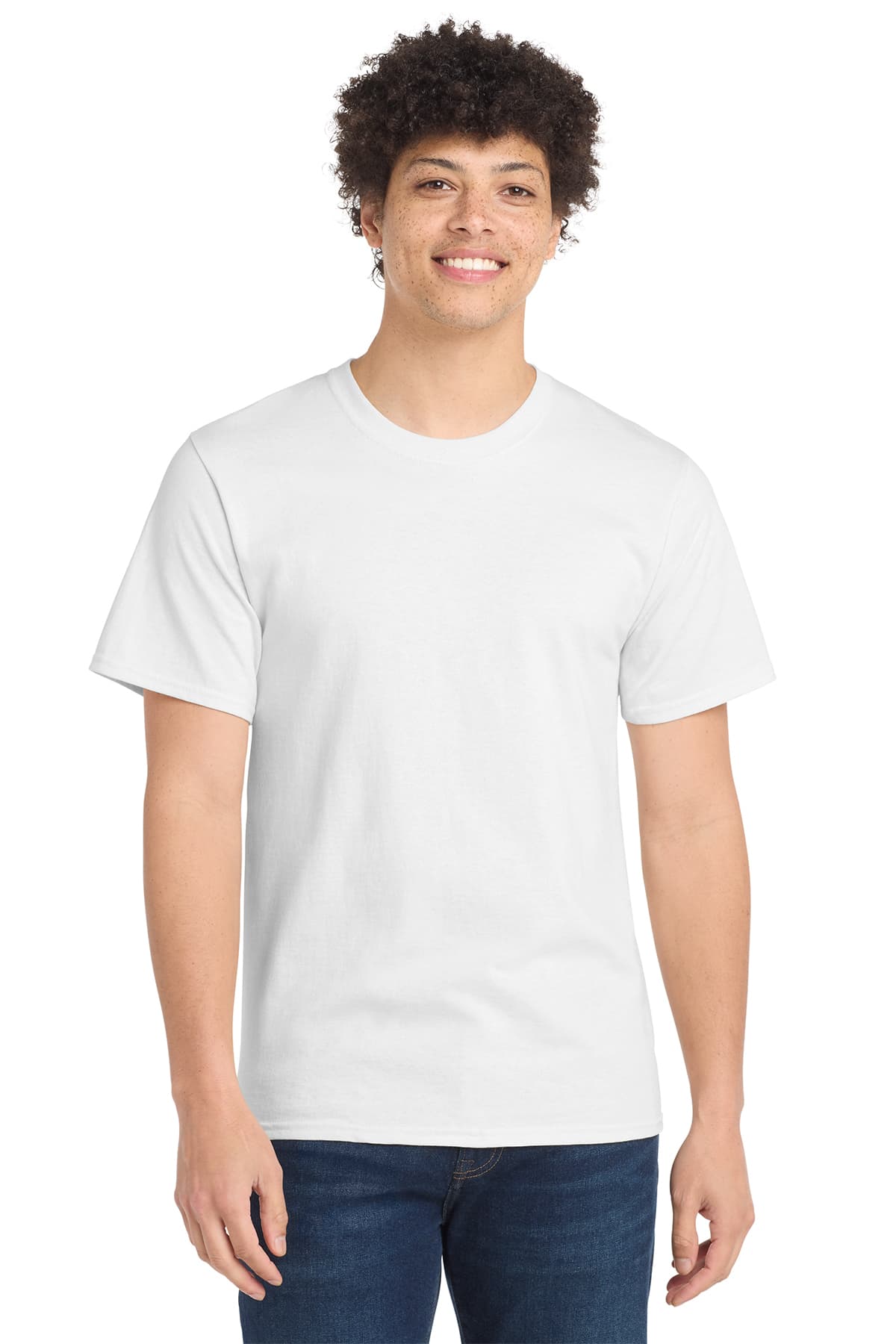 Port & Company Essential Tee in White, front view
