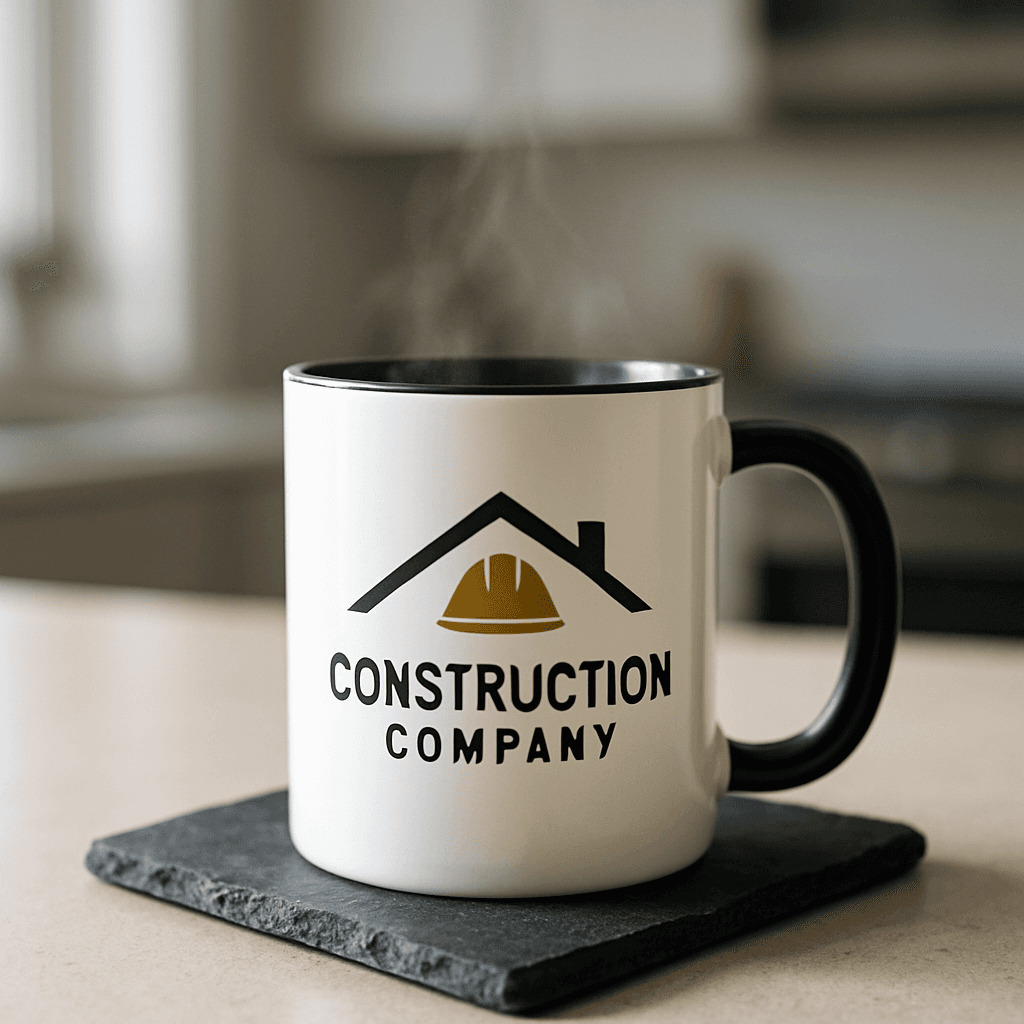 Construction co. custom mug — Two-tone black