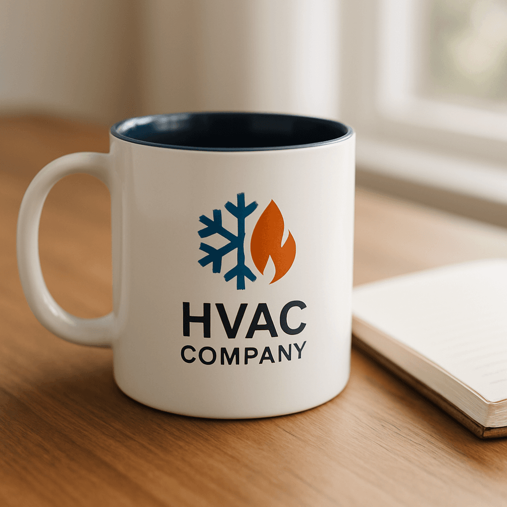 HVAC company custom mug — Two-tone navy