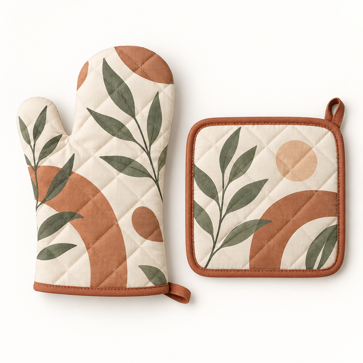 Oven Mitt & Pot Holder Set — white