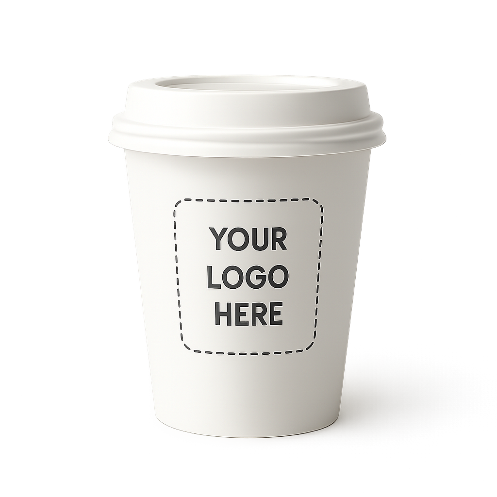 Paper Coffee Cup with Lid — white