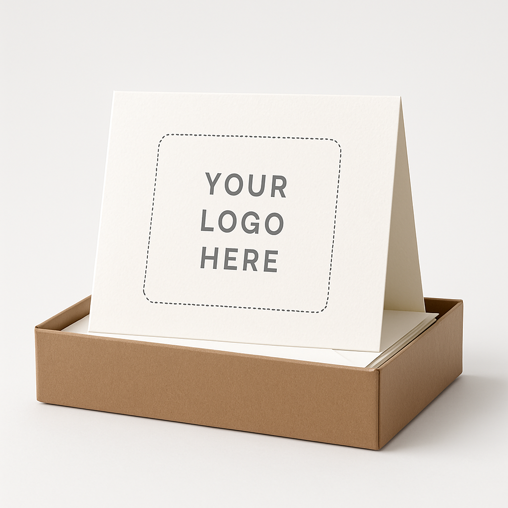 Folded Personalized Stationery Set — white