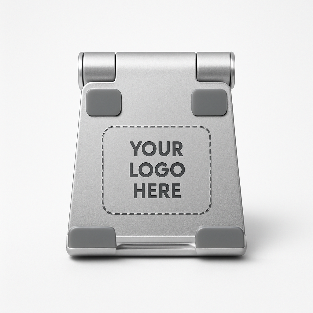 Folding Aluminum Phone Stand — silver